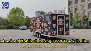 Op maat gemaakte mobiele catering foodtruckaanhangwagen met complete keuken voor pizza, barbecue en ijs