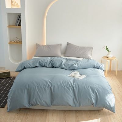 Lichtblauw 100% puur lang katoenen dekbed bedkleding bedkleding sets