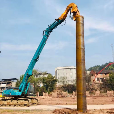 Op maat gemaakte 20-60 ton Digger Piling Boom Extension Boom en Arm met hamer voor bouwgraafmachine