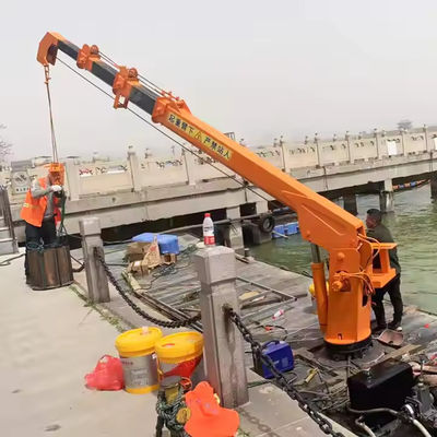 XDEM Drijvende kranen Telescopische boom Vaste hydraulische kraan voor schepen en vissersboten vanaf de haven