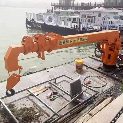 XDEM Drijvende kranen Telescopische boom Vaste hydraulische kraan voor schepen en vissersboten vanaf de haven