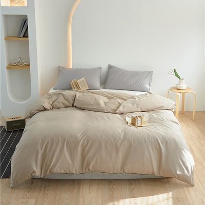 Zware beige 100% katoenen dekbed bedden set puur katoen bedden lakens kussen koffer