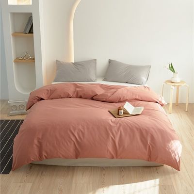 Coral Soft Natural High Yarn Cotton Duvet Cover Bedden Set Kussen Hoesje Fitted Sheet