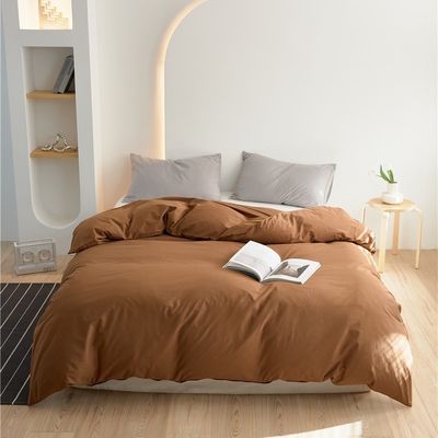 Moderne bruine pure katoenen dekbedbed bedden set kussenschuur hoge duurzaamheid