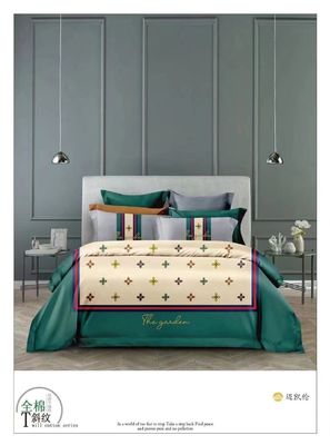 Trendy Design 100% Long Staple Cotton Reactive Print Aanpassen Bedden Set Home Textiel