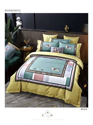 Branded Design 100% katoen satin Reactieve Print Aanpassen dekbed bedden Set