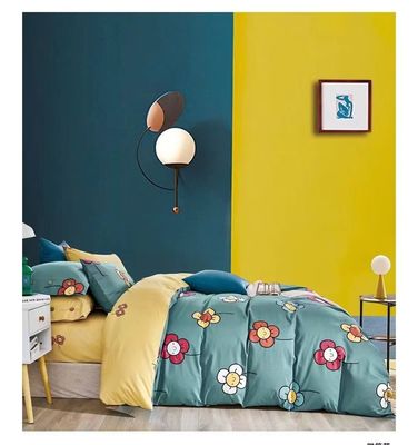 Nieuwe aankomst Geel Cyan Reactieve Print 100% Puur Katoen Dekbed Bedden Sets