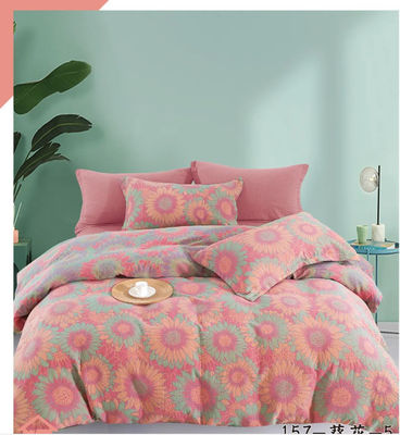 Kleurrijke Jacquard Gewassen Katoenen Stoffen Bedden Set Dekbed Bedden Bedden Bedden Bedden
