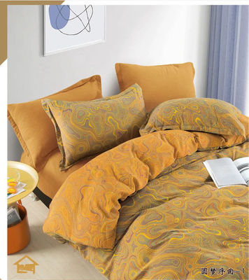 Europese stijl Jacquard Gewassen katoenen bedden set dekbed dekbed kussen hoesje bevestigd laken