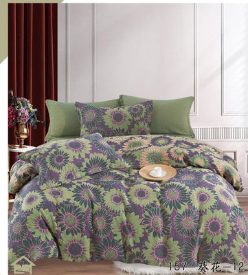 Voorgeschroefde zachte katoenen Jacquard stoffen beddengoed set dekbed beddek beddek kussen hoesje