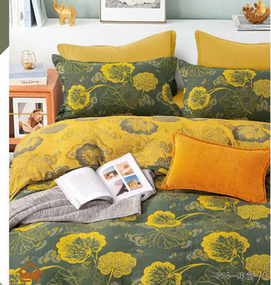 Geel &amp; Groen Europese Jacquard Katoen Bedden Huishoudelijk Gereedschap Op maat
