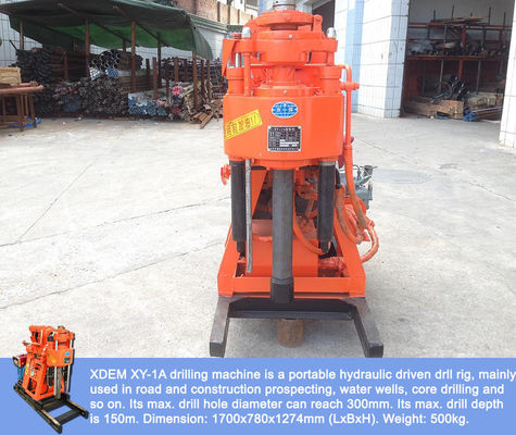 Draagbare XY-1A-4H Geologische Exploratie Boormachine 150m Hydraulische Voeder Rock Coring Machine Geïntegreerde Dieselmotor Modderpomp Voor Berg & Plain Construction Survey