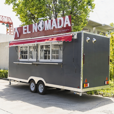 Mobiele Foodtrailer met Complete Keukenapparatuur, BBQ Grill, Mobiele Bar, Food Cart en Catering Setup voor Street Food, Evenementen, Festivals en Buitenshuis Ondernemen